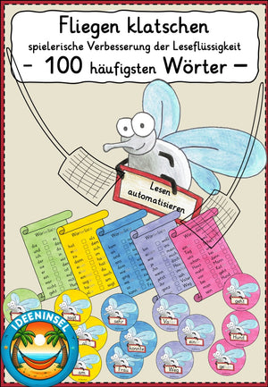 100 häufigsten Wörter – Lesespiel & Fliegenklatsch-Spiel