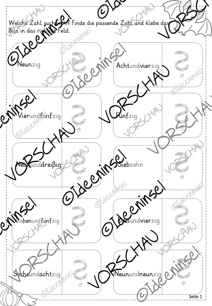 Halloween-Rechenspaziergang Zahlenraum 100 – Hunderterfeld & Zahldarstellung spielerisch üben
