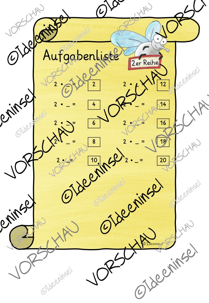 Einmaleins Kernaufgaben – Fliegenklatsch-Spiel