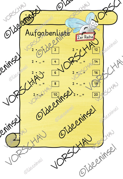 Einmaleins Kernaufgaben – Fliegenklatsch-Spiel