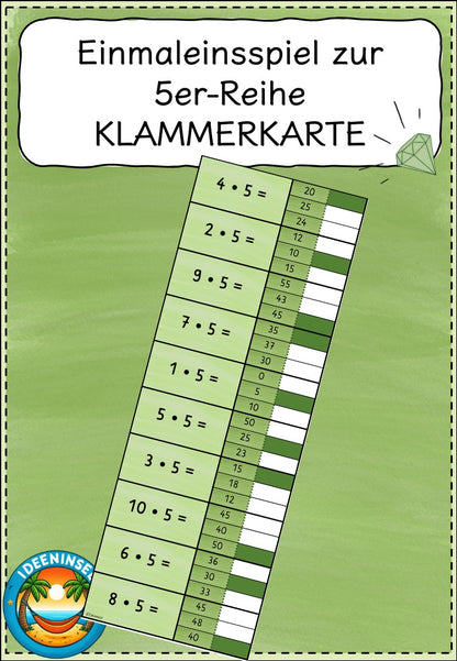 Grundschule Multiplikation 5er Reihe Material
