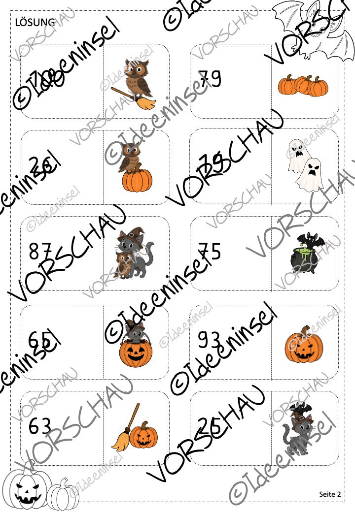 Halloween-Rechenspaziergang Zahlenraum 100 – Hunderterfeld & Zahldarstellung spielerisch üben