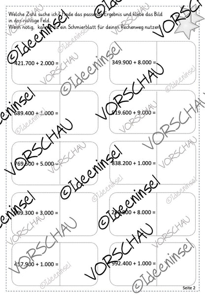 Oster-Rechenspaziergang ZR 1.000.000 – Addition