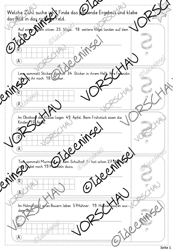 Mathematik Sachaufgaben für Klasse 2 als Rechenspaziergang