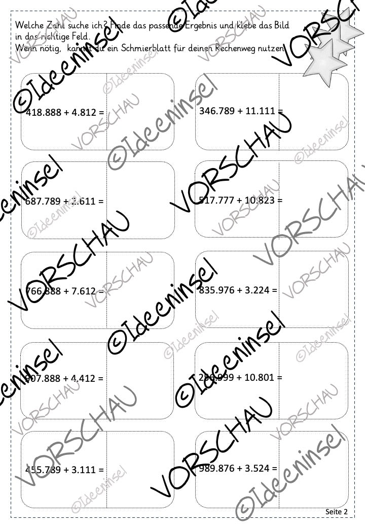 Oster-Rechenspaziergang ZR 1.000.000 – Addition