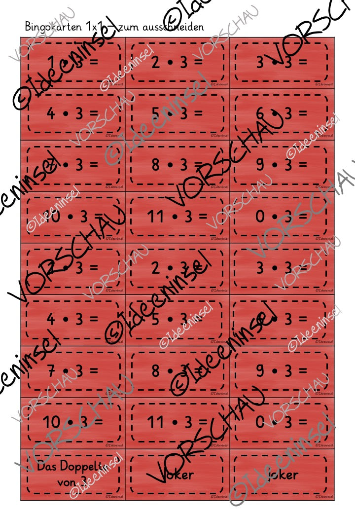 Einmaleinsspiele – 3er Reihe Materialpaket