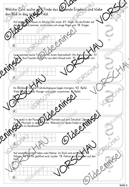 Oster-Rechenspaziergang ZR 100 – Sachaufgaben