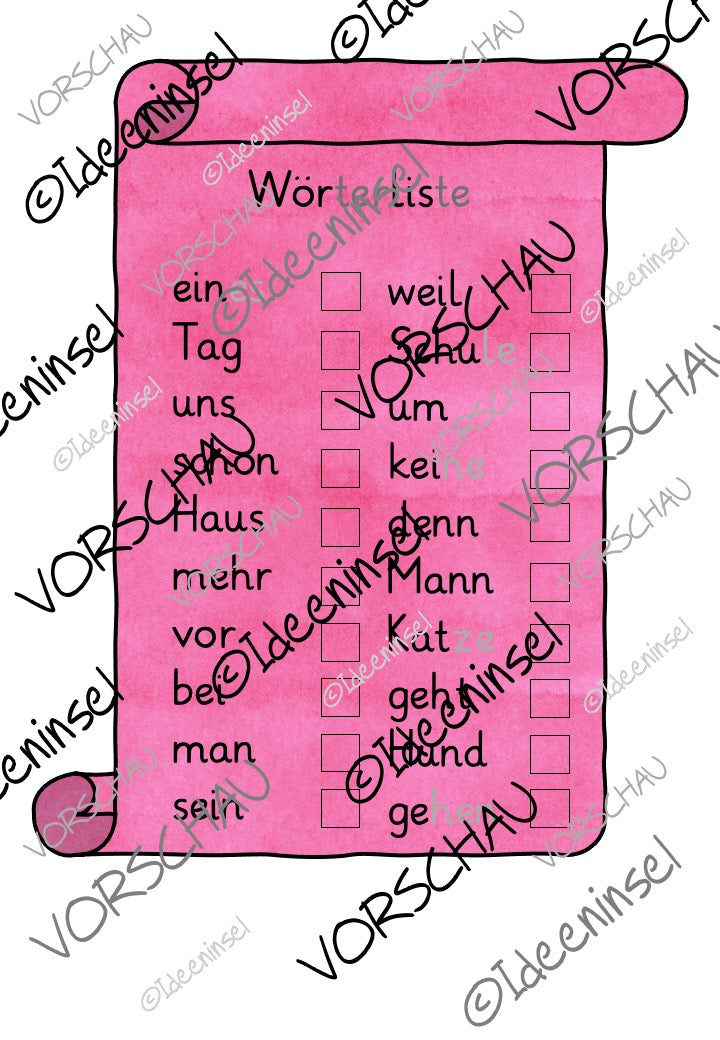 Lesespiel zur Sichtwortschatz-Arbeit im Grundschulunterricht