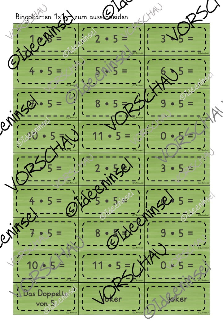 Einmaleinsspiele 5er-Reihe Materialpaket