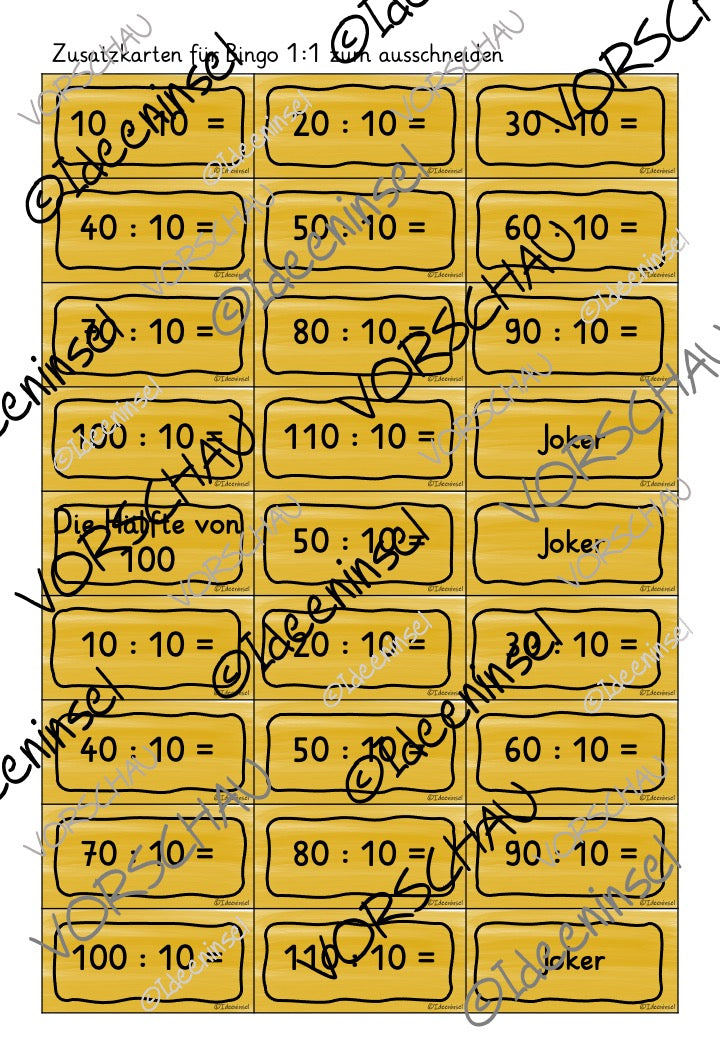 Einmaleinsspiele – 10er Reihe Materialpaket