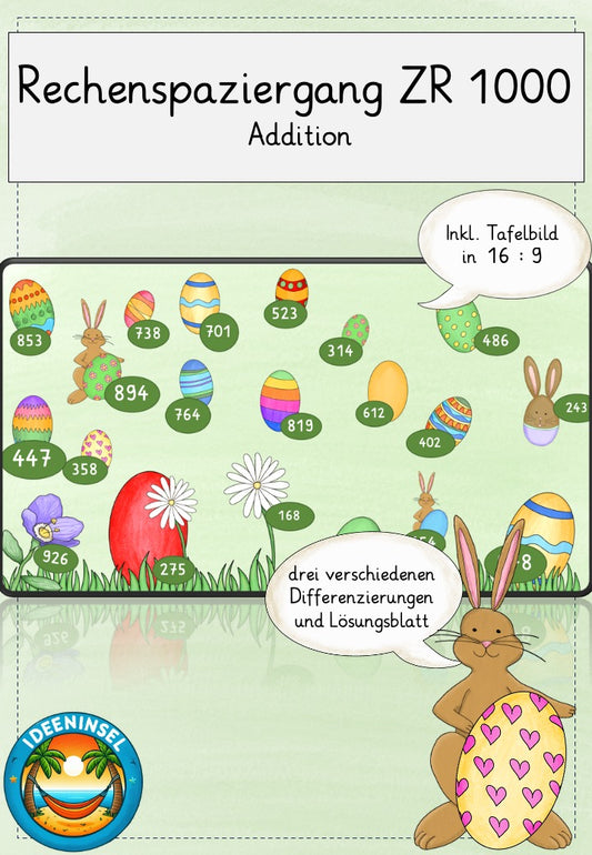 Oster-Rechenspaziergang Addition im Zahlenraum 1000