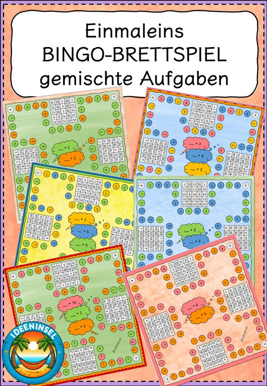 Einmaleins Bingo gemischte Aufgaben Grundschule