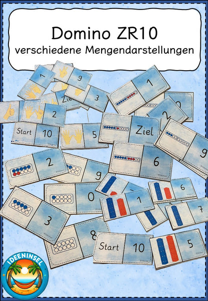 Domino ZR 10 verschiedene Mengendarstellungen