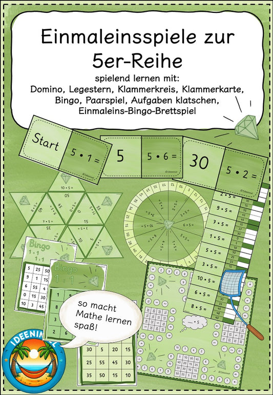 Einmaleinsspiele 5er Reihe Materialpaket Grundschule