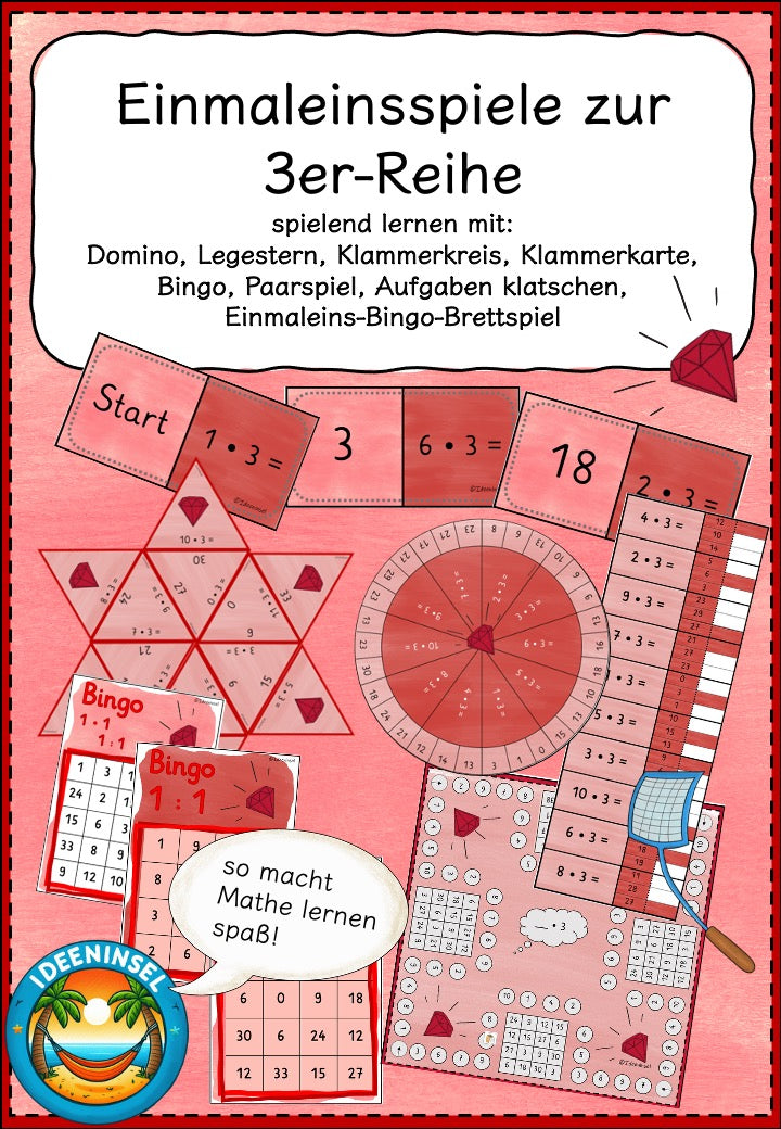 Einmaleinsspiele 3er Reihe Materialpaket Grundschule