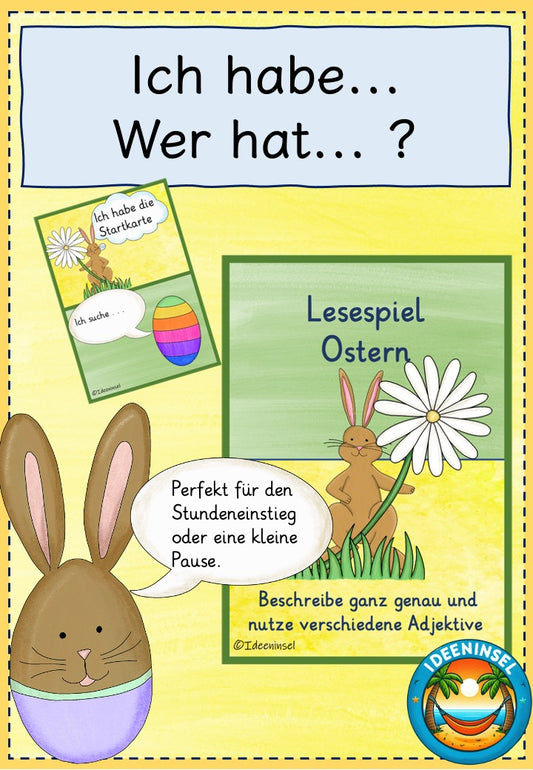 Ich habe Wer hat Ostern Lesespiel für die Grundschule