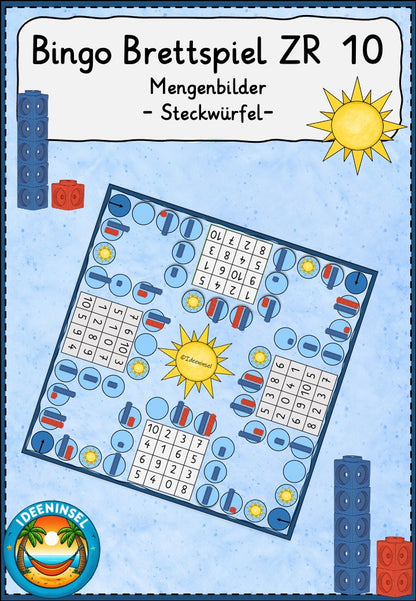 Bingo Brettspiel Mengen bis 10 mit Steckwürfeln