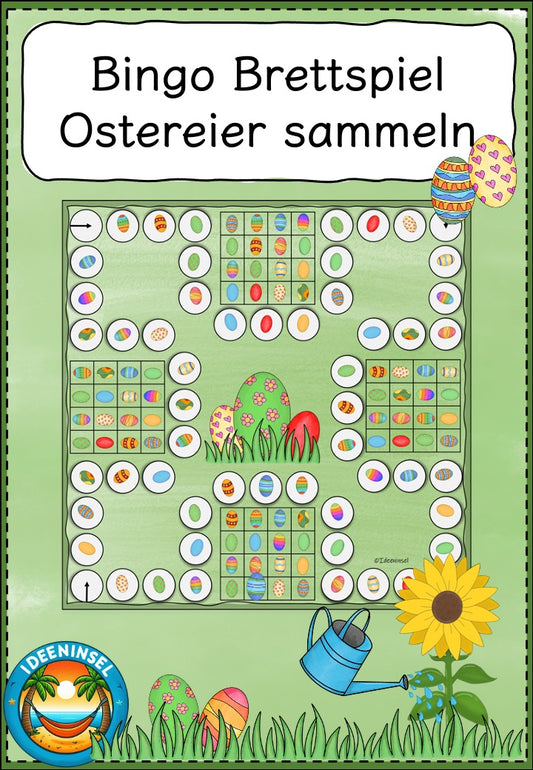 Osterspiel Bingo mit Ostereiern für Grundschulkinder
