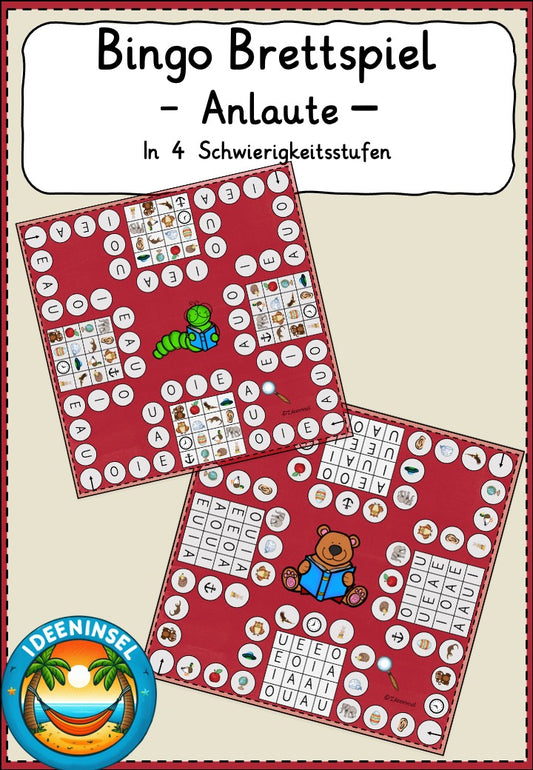 Anlaute Bingo Lernspiel Deutsch Anfangsunterricht Grundschule