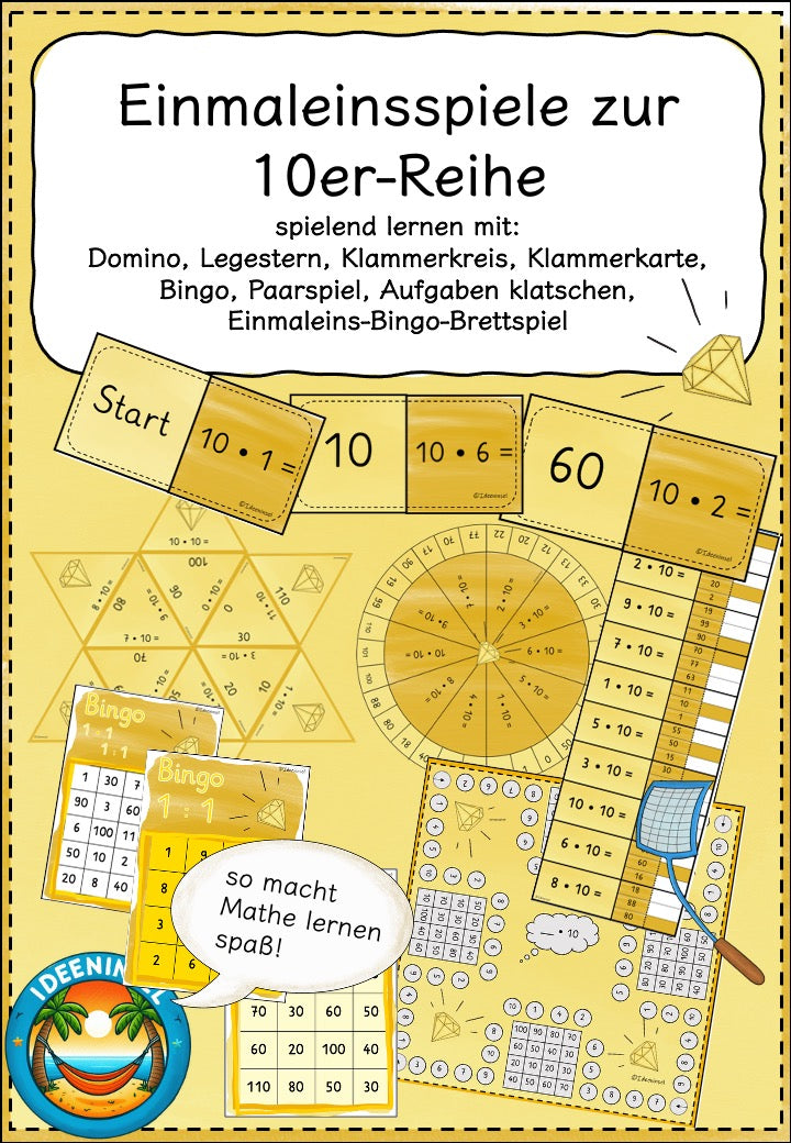 Einmaleinsspiele 10er Reihe Materialpaket Grundschule