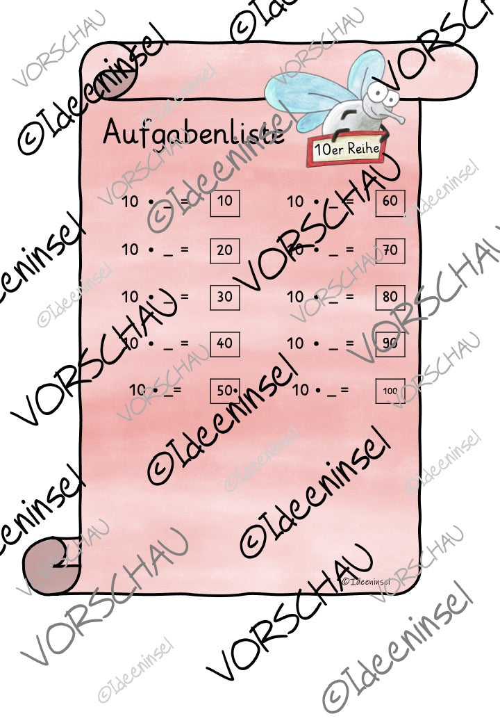 Einmaleins Kernaufgaben – Fliegenklatsch-Spiel
