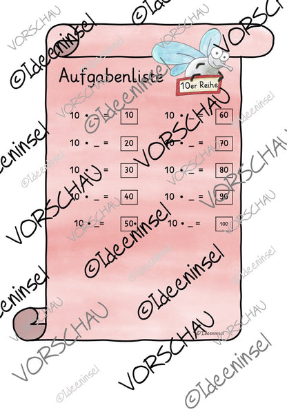 Einmaleins Kernaufgaben – Fliegenklatsch-Spiel