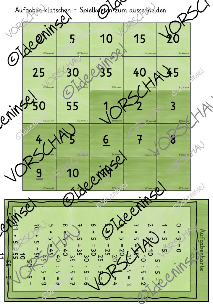 Einmaleinsspiele 5er-Reihe Materialpaket