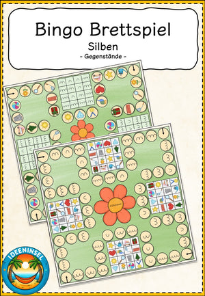 Silben Bingo-Brettspiel - Gegenstände