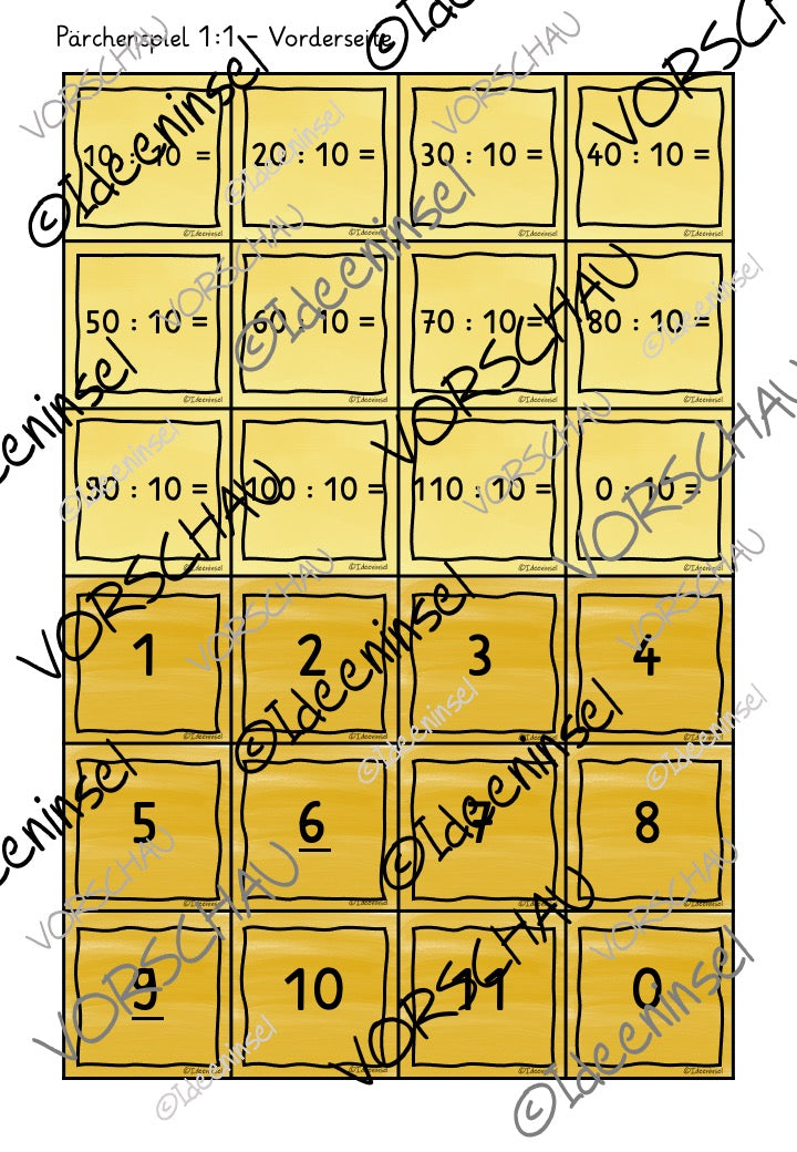 Einmaleinsspiele – 10er Reihe Materialpaket