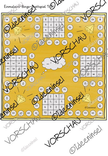 Einmaleins Grundschule Bingo Spiel 10er Reihe