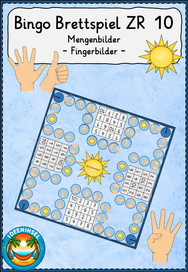 Bingo Brettspiel Fingerbilder bis 10