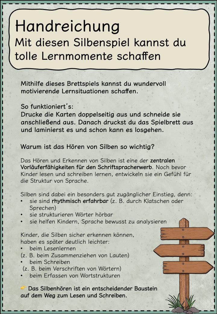 Silbengarten – Silbenspiel für die Grundschule
