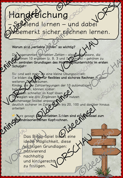 ZR 10 Lernspiel Addition Vorbereitung
