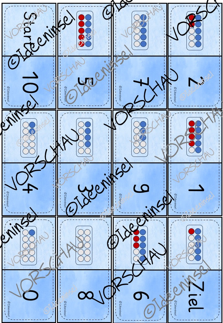 Domino 10er-Feld Mathematik Vorschule