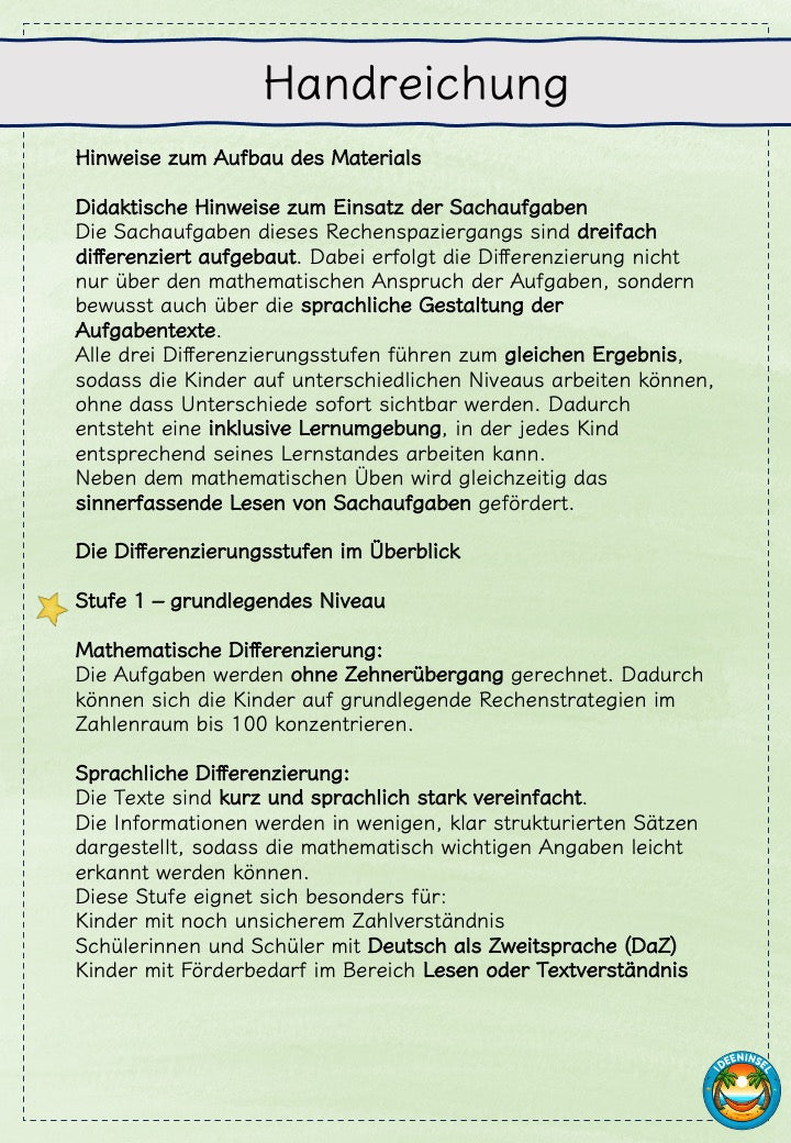 Oster-Rechenspaziergang ZR 100 – Sachaufgaben