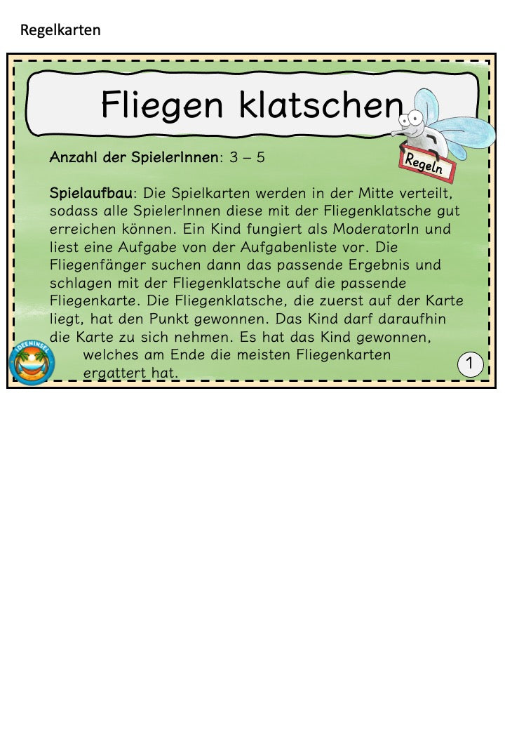 Spielkarten mit Einmaleins-Kernaufgaben 