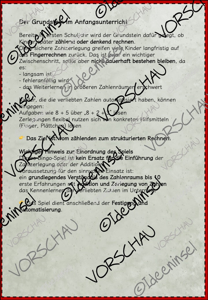 Verliebte Zahlen Bingo – ZR 10