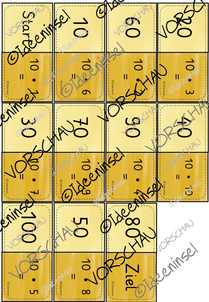 Multiplikation 10er Reihe spielerisch üben