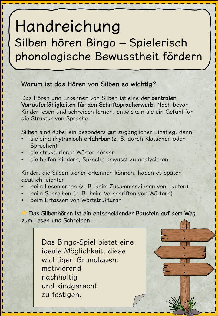 Silben lesen üben Lernspiel Variante 2