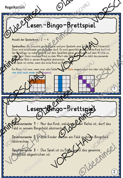 Lesespiel Brettspiel – Lesen auf Wortebene