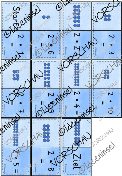 Multiplikation Domino Spiel 2er Reihe Unterricht