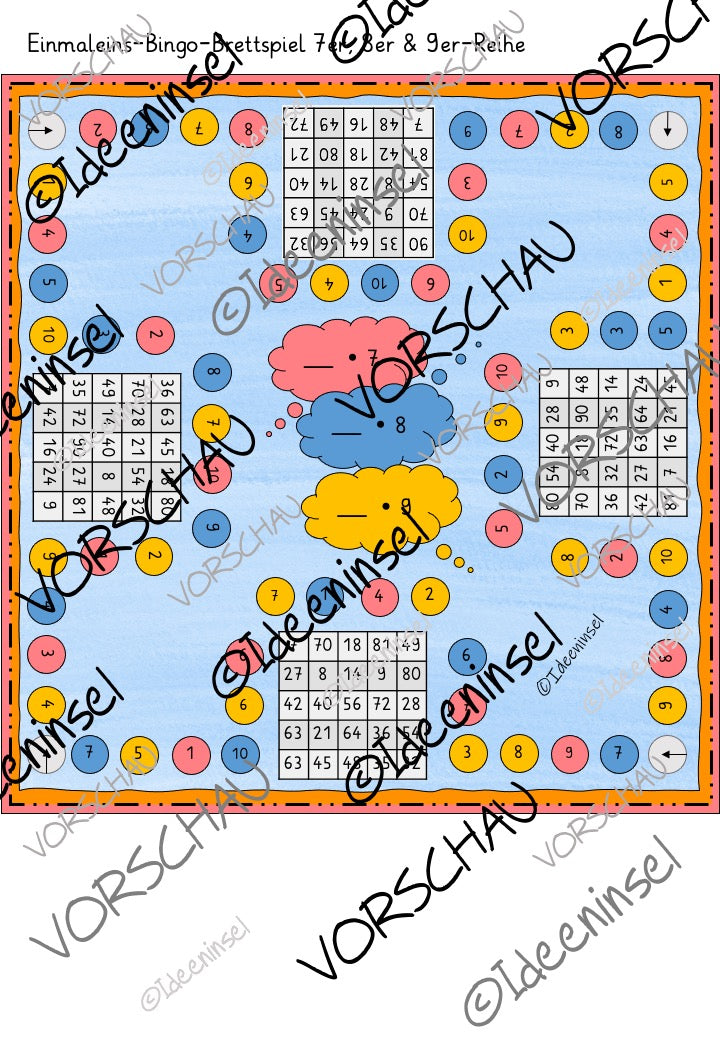 Einmaleins Training Klasse 2 und 3 Bingo