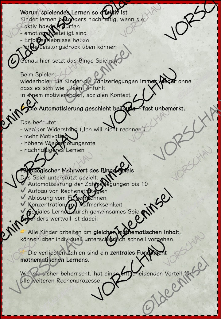 Verliebte Zahlen Bingo – ZR 10