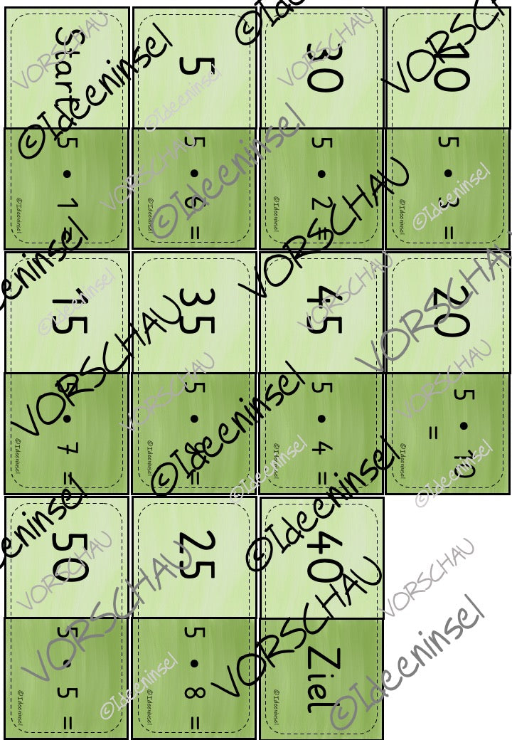 Einmaleinsspiele 5er-Reihe Materialpaket