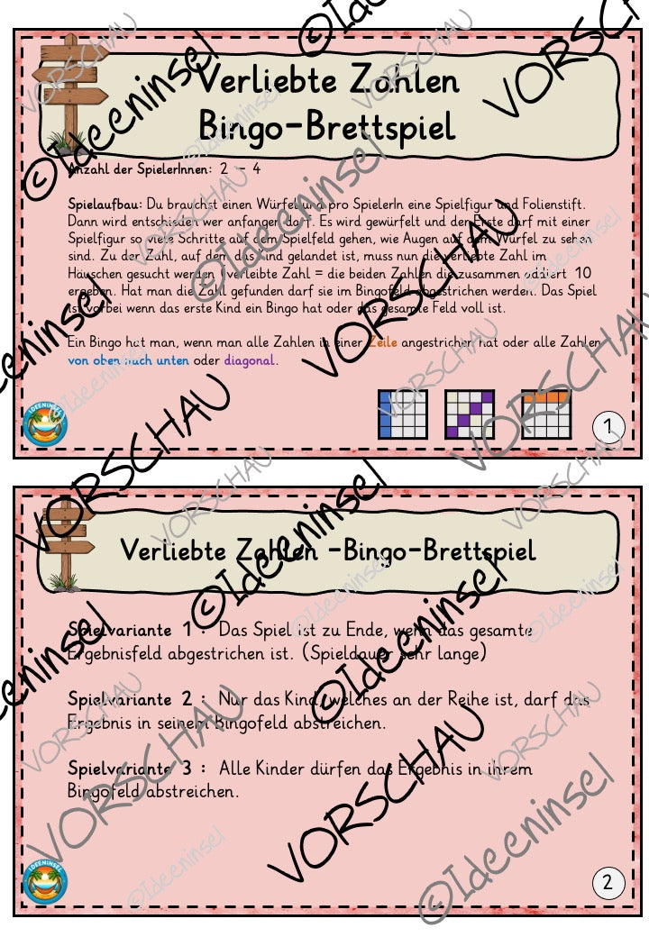 Mathematik Anfangsunterricht verliebte Zahlen