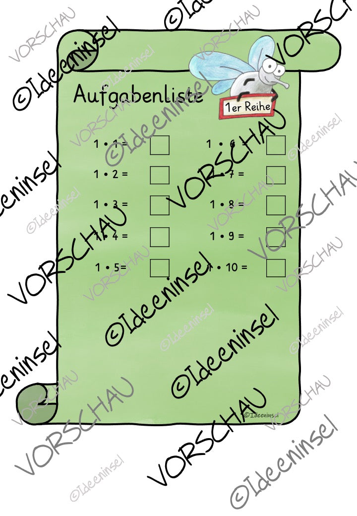 Spielkarten mit Einmaleins-Kernaufgaben als PDF-Download