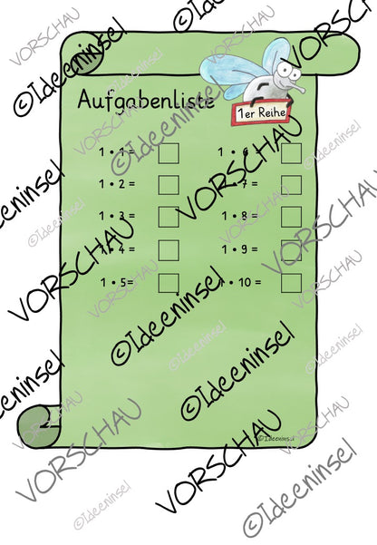 Spielkarten mit Einmaleins-Kernaufgaben als PDF-Download