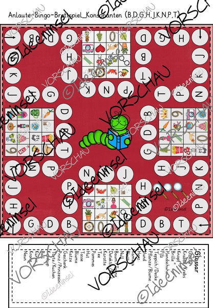 Anlaute Bingo Lernspiel Deutsch Anfangsunterricht Version 3