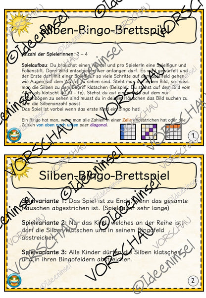 Silben lesen üben Lernspiel Kinder