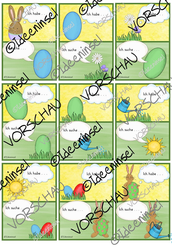 Saisonales Lernspiel zu Ostern zur Förderung der Lesekompetenz